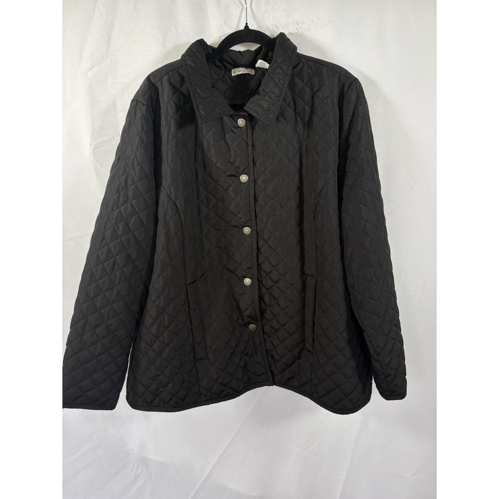 kim rogers lightweight puffer jacket size 2xl black